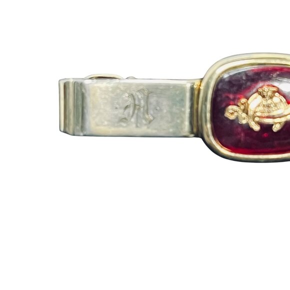 Vintage Shriners Anson Gold Tone And Red Tie Bar With Initials H R (1526) - Picture 2 of 5